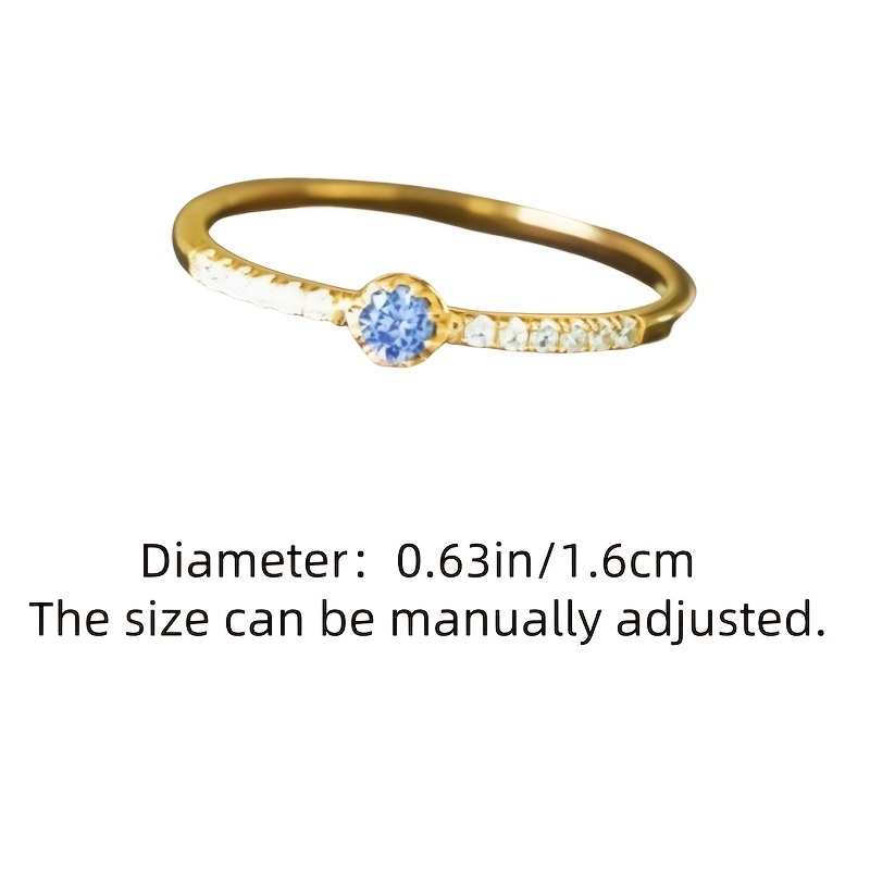 Adjustable Purple CZ Open Ring for Women